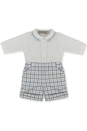 Completino con body camicia in cotone bianco LA STUPENDERIA KIDS | TBCT03Z61.